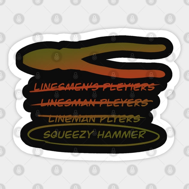 Journeyman Wireman Humor Electrical Tool Misspelling Lineman’s Pliers Sticker by The Trades Store